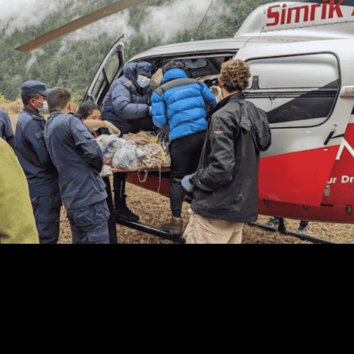 Simrik Air Rescues Injured Trekker from Manaslu Trail in Gorkha