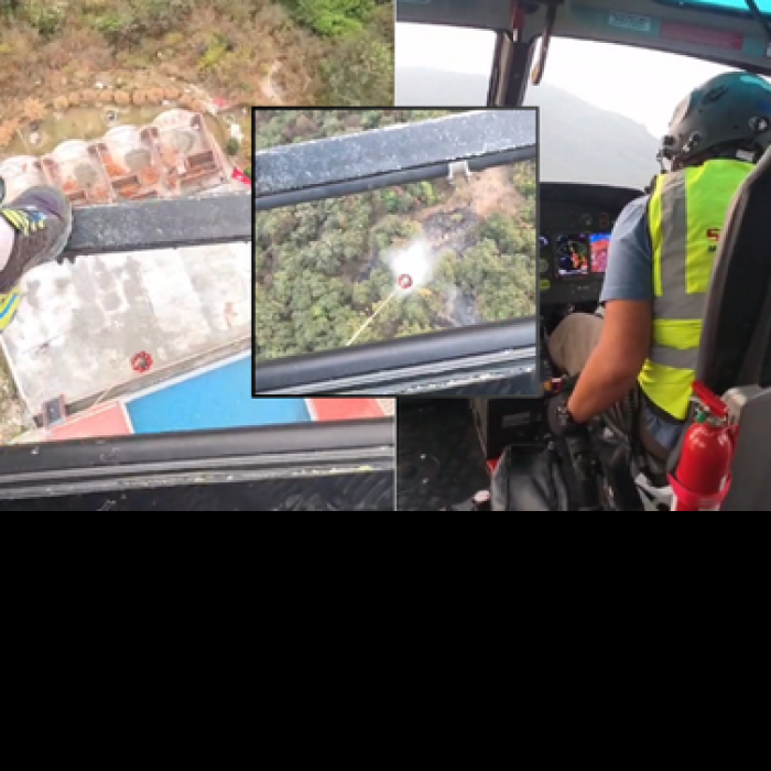 Simrik Air Provides Free Helicopter Support to Control Tarebhir Forest Fire