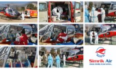Experienced team of Simrik Air Helicopter and Medical Team from Bhaktapur International Hospital evacuated a severely ill COVID-19 patient from Butwal to Kathmandu today.